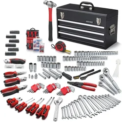 for 438-Piece Mechanics Tool Set with 3-Drawer Heavy Duty Metal Box Repair Tool Kit