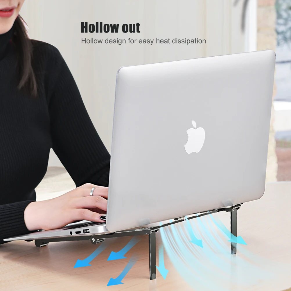 Oatsbasf Mini Laptop Holder Aluminum Adjustable Phone Stand For Macbook Pro Air iPad Notebook Tablet Holder 3 in1Portable Stand