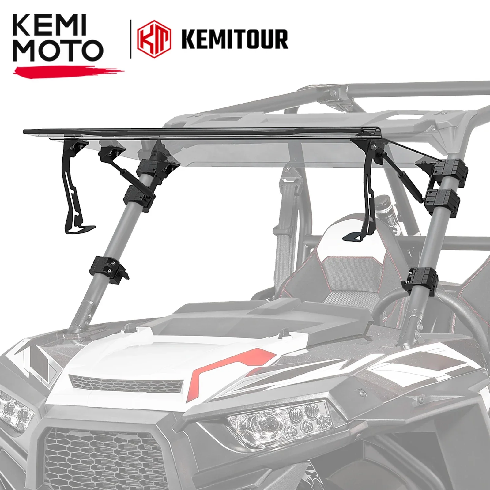 

4 в 1 складное ветровое стекло KEMIMOTO UTV, совместимое с Polaris RZR XP/XP 4 1000 Turbo S/S4 900 1000 Trail S 900 1000-2014