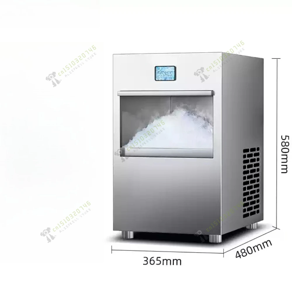

Commercial Snowflake Ice Maker with Crushed Ice Adjustable Grain for Seafood Hotpot Restaurant Sashimi Lab Use
