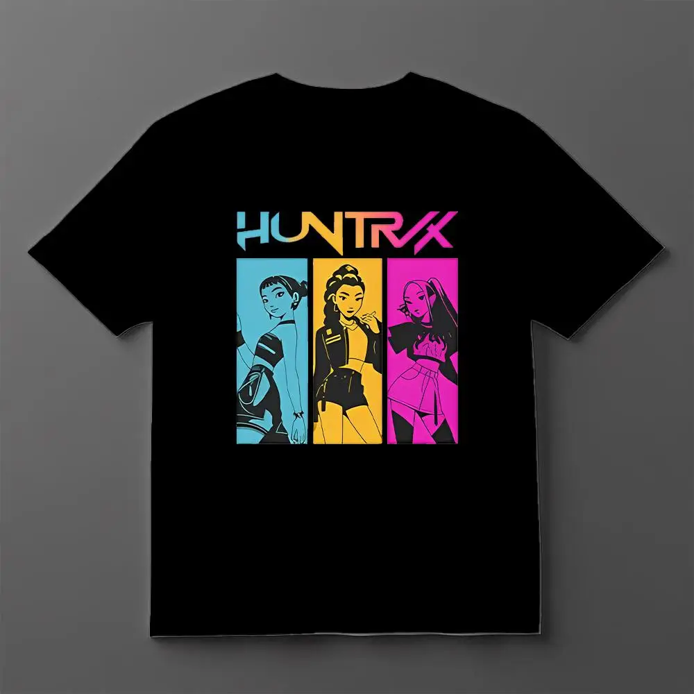 

Kpop Demon Hunters Print T-shirt Street Trend Harajuku Short Sleeve Boys Girls Summer Loose Casual Y2K Round Neck Tops Clothing