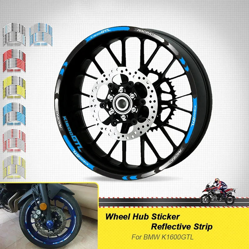 motorcycle accessories Wheels Sticker Reflective Stripe Tape Rim Tire Decorative Decals Set For BMW K1600GTL K 1600GTL k1600 gtl