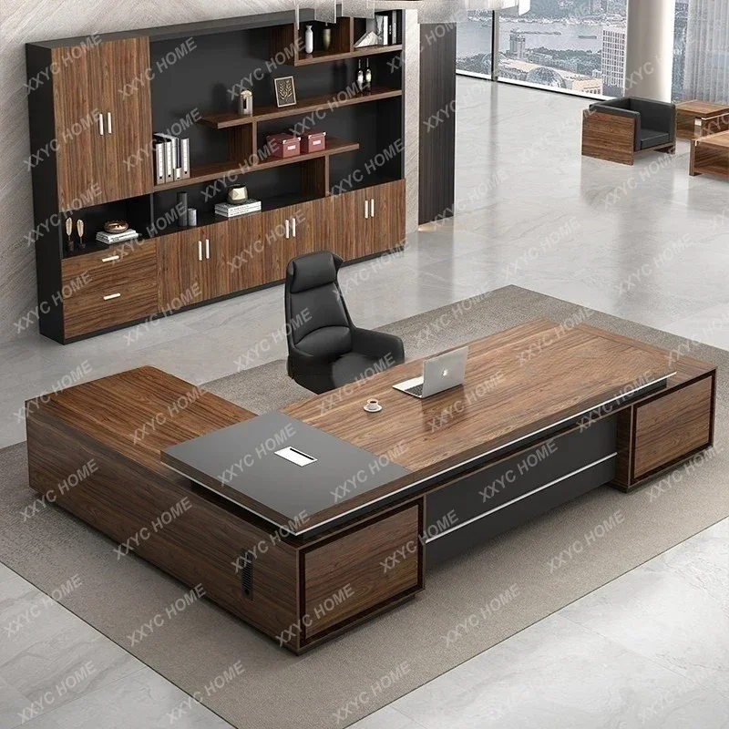 L Long Big Office Desks L Shaped Wooden Writing Drawers Computer Desks Study  Reading Office Furniture