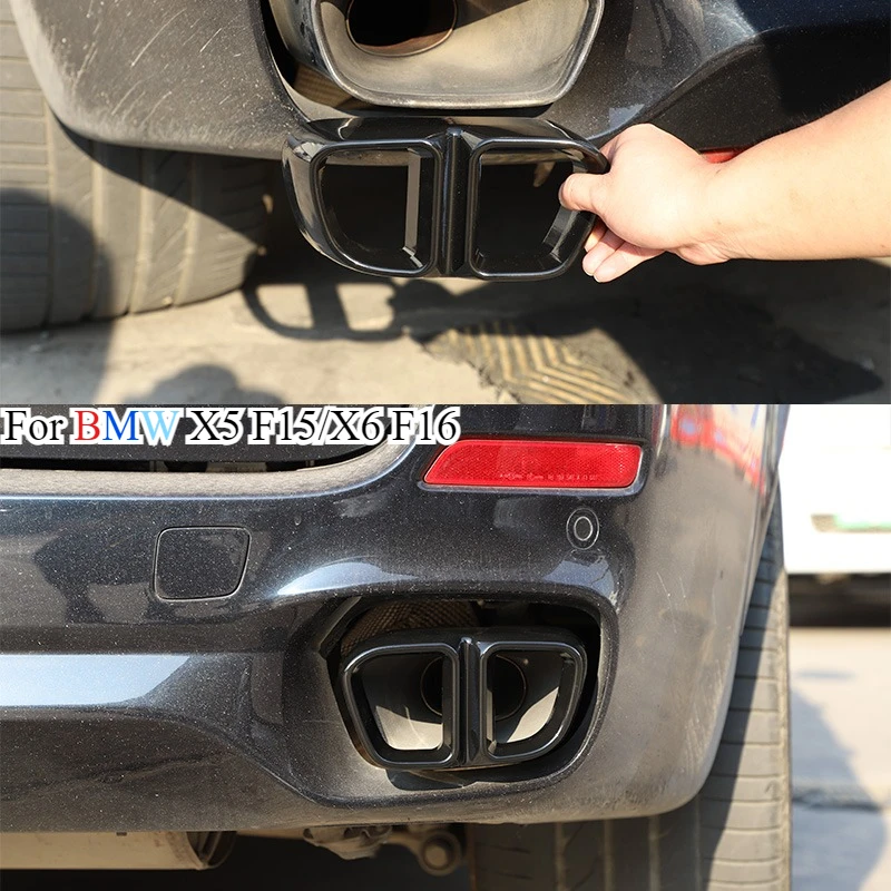 

For BMW X5 F15 2014-2018 X6 F16 2015-2019 M Sports Aluminum alloy Car Tail pipes Muffler Exhaust Pipe Output Cover