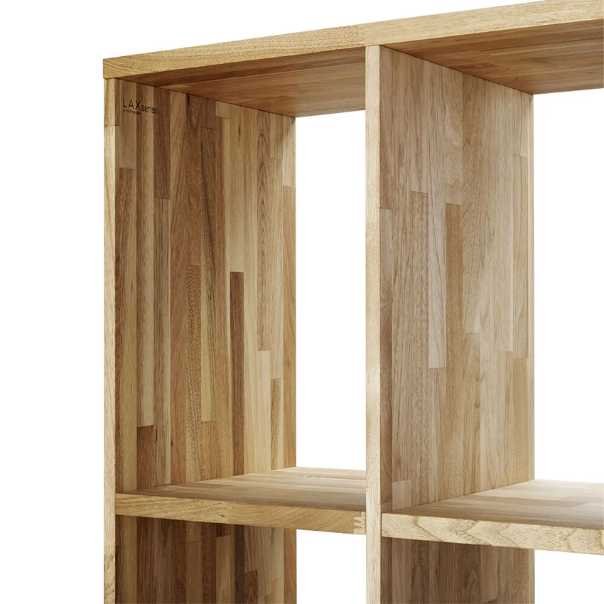 Solid Oak Wood Display Cabinet Bookcase Wooden Shelving for Library Home Use