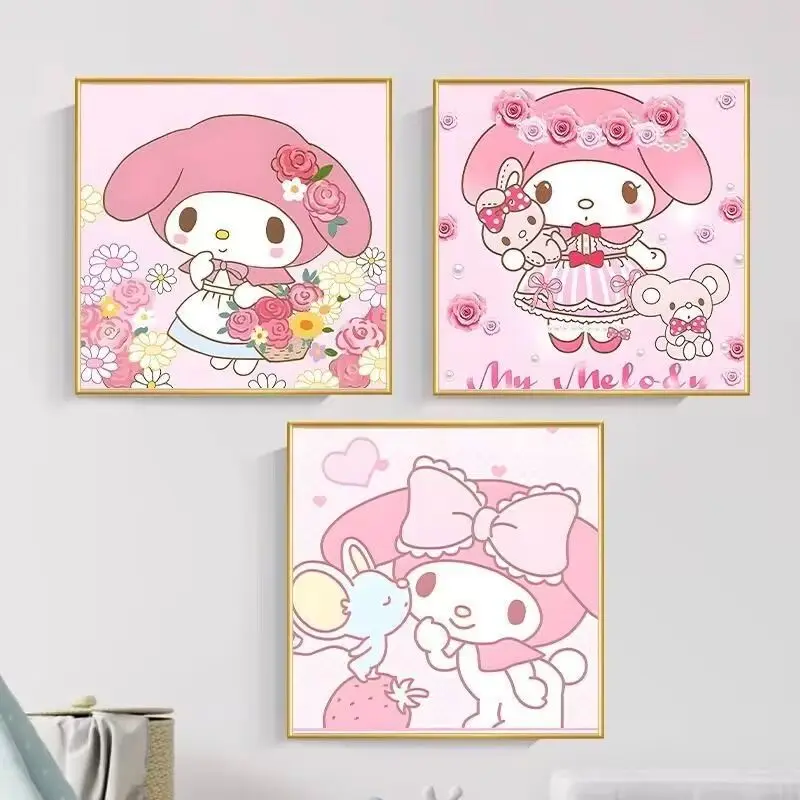 سانريوس غرفة المعيشة اللوحة الزخرفية مرحبا كيتي Kawaii معلقة اللوحة تنوعا بسيطة الأزياء الإبداعية الراقية الهدايا