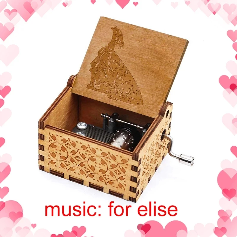 Romantic Wedding Decoration For Elise Music Box Wooden Antique Box Girlfriend Birthday Valentine's Day Lovely Christmas Presents