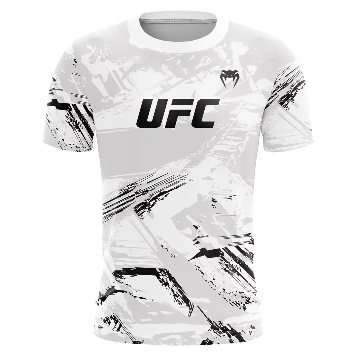 Camiseta de cuello redondo masculino UFC de manga corta para la moda del gimnasio، camiseta deportiva de allenamiento MMA