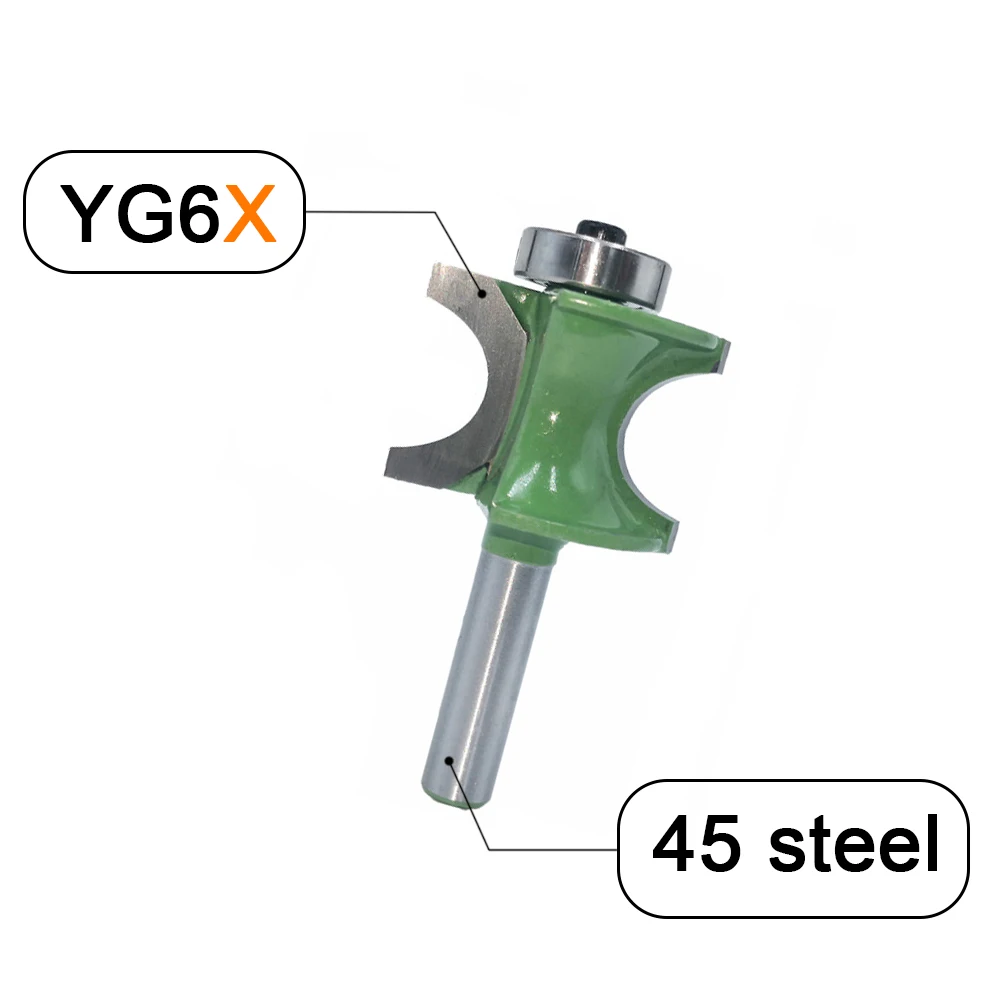 8mm Shank Wood Milling Cutter Carbide Tools Face Mill Router Bit Woodworking Routing Bullnose Half Round Bit Fresas Pra Madeira