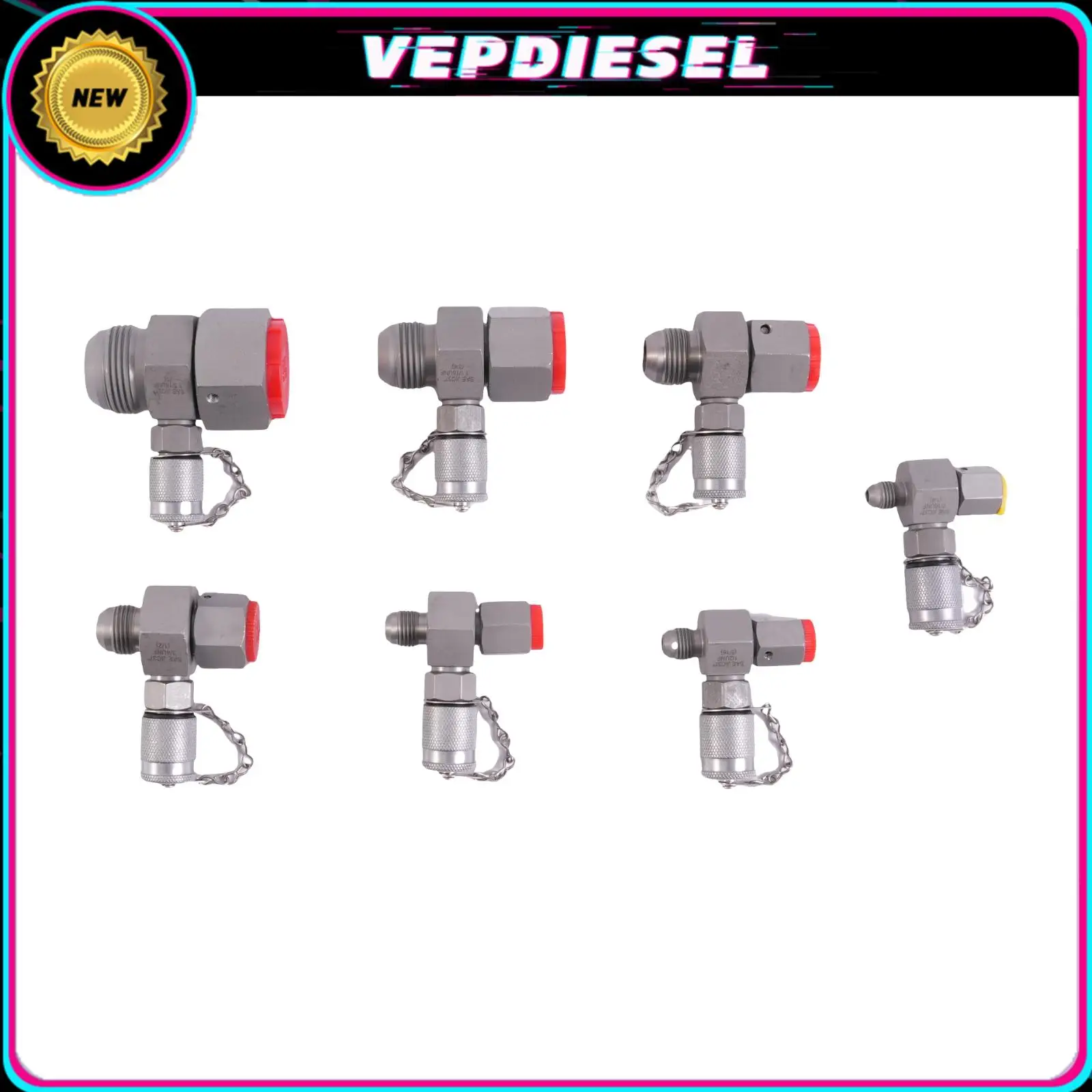 1Set SAE JIC-37° Type Hydraulic Swivel Run Tees 9000PSI 600BAR 60MPa For UNF 1-5/16 UNF 1-1/16 UNF 7/8 UNF 3/4 UNF 9/16 UNF 1/2