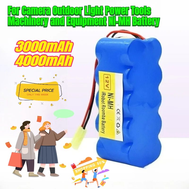 

3000/4000mAh 12V for Camera Outdoor Light Power Tools Machinery and Equipment Ni-MH Battery