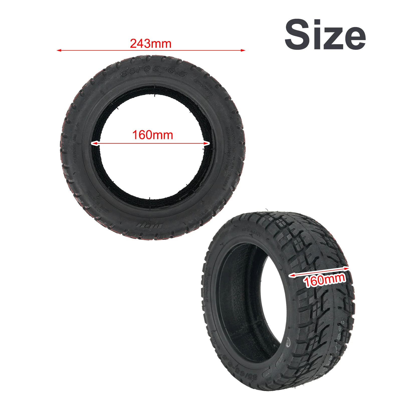 

Brand New High Quality Tubeless Tyre Tire Rubber 85/65-6.5 Balance Car Cycling Accessories Replacement Tubeless Off-road Tire