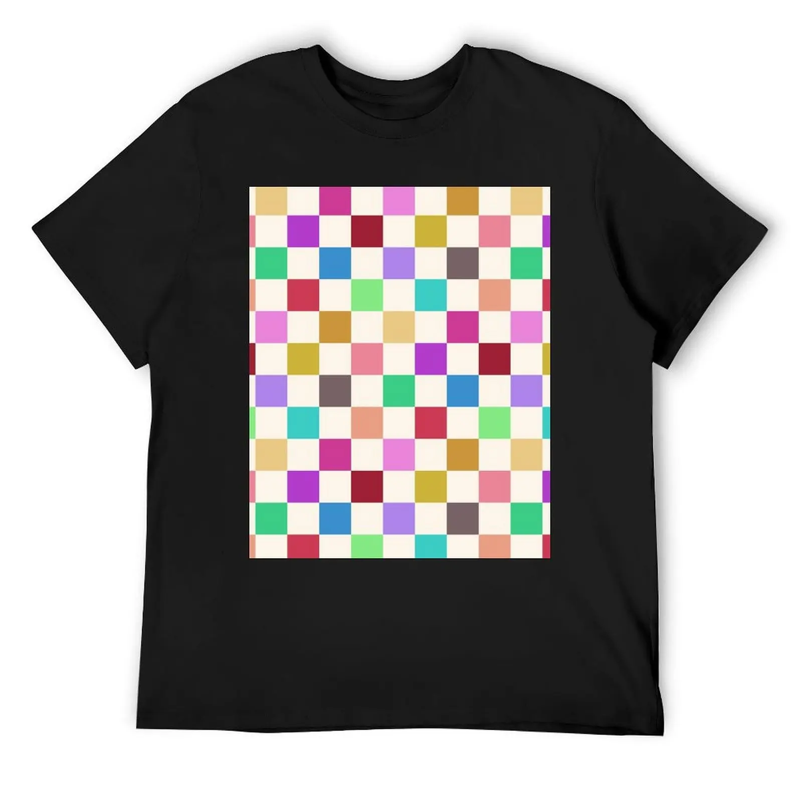 

Colored Checkered Pattern T-Shirt boys whites oversized blacks outfits for men
