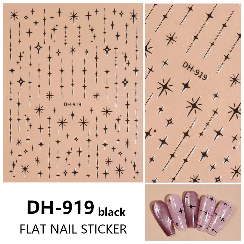 1/5/10pcs 3D 플랫 몽환적인 동화 스타일 네일 스티커 스타 네일 아트 스티커 DIY 여성 매니큐어 자기 접착 장식 데칼