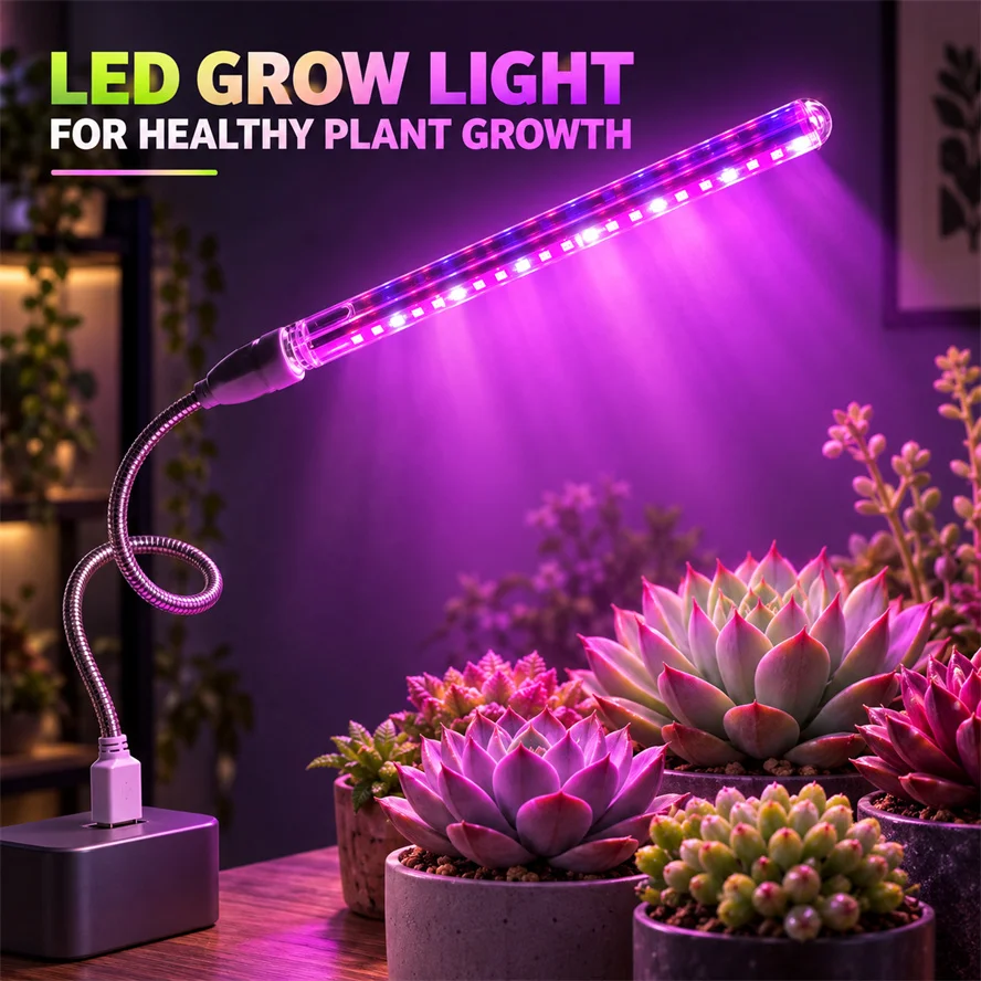 5V USB 21LEDs Plant Grow Lamps Full Spectrum Indoor Supplement Light Greenhouse Phyto Lamp Hydroponic Growing Light Strip