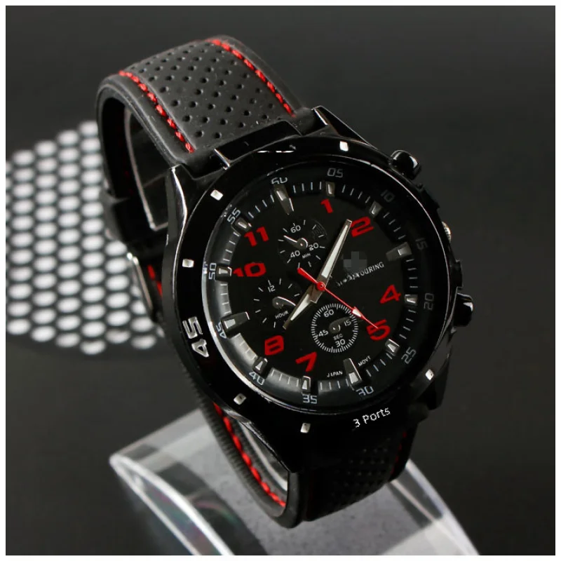 แฟชั่นอินเทรนด์นาฬิกาผู้ชายส่วนบุคคล Creative Racing นาฬิกาควอตซ์นักเรียนซิลิโคน Casual นาฬิกาแฟนของขวัญขายส่ง