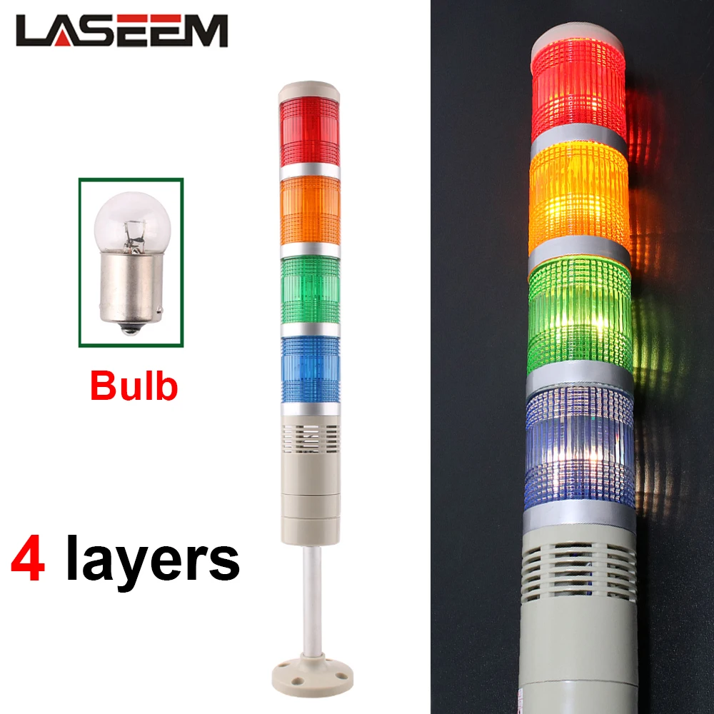 4 Layer 12V 24V 110V 220V Industriële Toren Signaal Waarschuwingslampje LGP-205/505 Indicator Knipperlicht Stabiele Lamp Licht