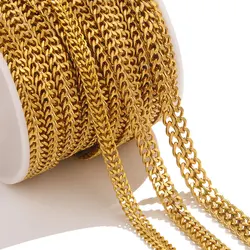 1meter Two-chain Stainless Steel Cuban Flat Chains For Jewelry Making Necklace Bracelet Making Supplies DIY Chain Accessories