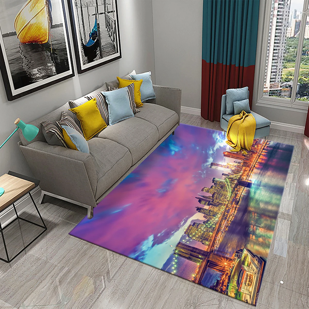 New York Street View Carpet for Bedroom Living Room Kitchen Decor Floor Mat Home Decor Bathroom Entrance Non-Slip Floor Pad Rug