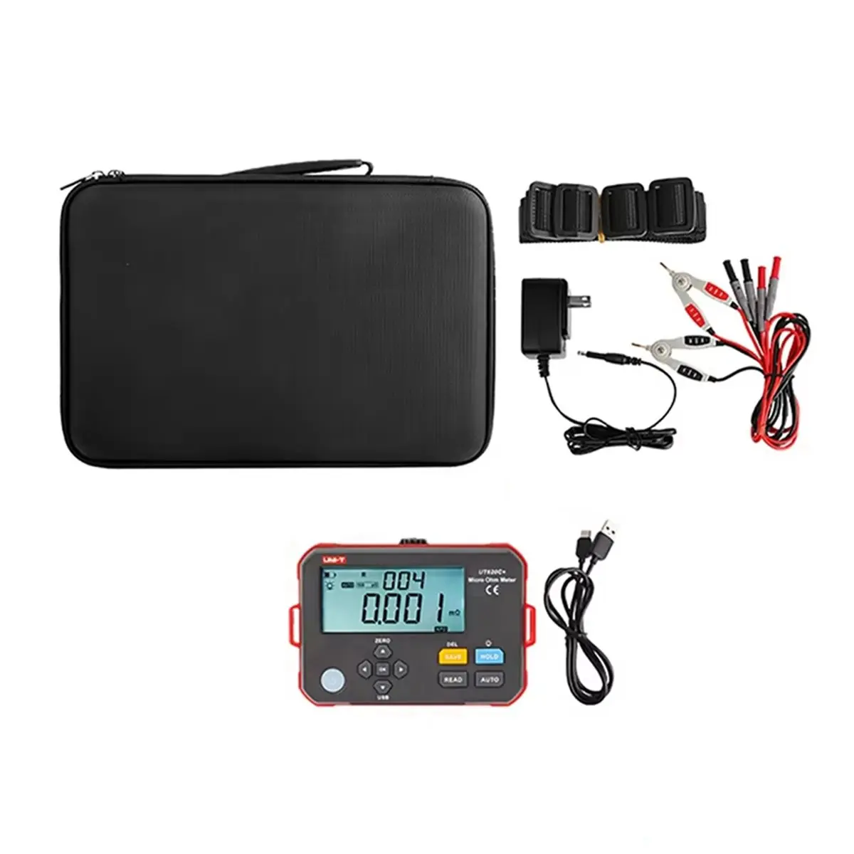 A14M  UT620C+ Micro Ohm Meter Digital DC Low Resistance Tester 0.001mΩ-300.0KΩ Insulation Test LCD Display EU Plug