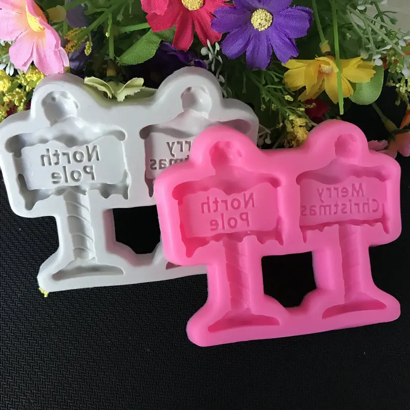 Street Sign Silicone Mold Christmas Chocolate Cake Dessert Baking Accessories Paper Cup Decoration Tools Kitchen Supplies Tools