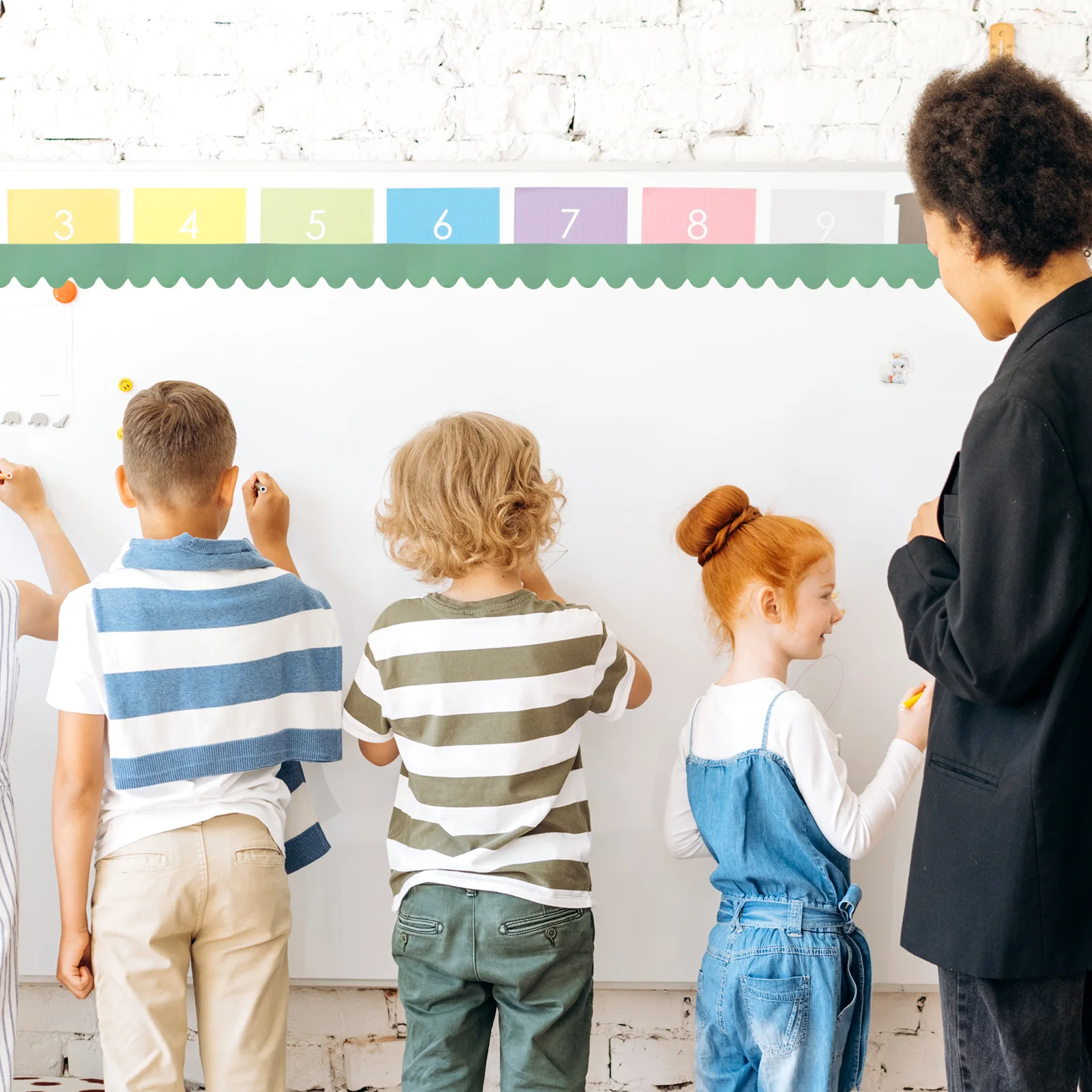 Chalkboard Border Sticker Decorative Bulletin Board Trim Dark Adhesive Borders Removable Classroom Office Accessories