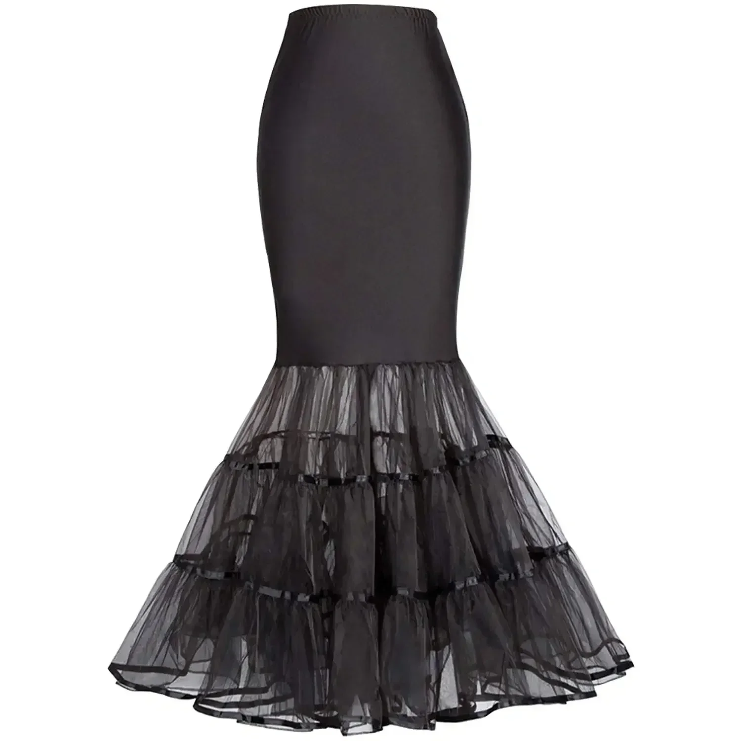 

Женская 3-слойная нижняя юбка-русалка с рыбьим хвостом, нижняя юбка без обручей, кринолин длиной до пола, слипоны для свадебного платья