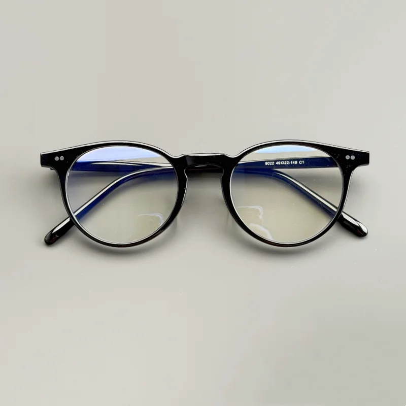 

Retro round eyeglass frame, men's and women's, black acetate optical glasses, high-quality prescription glasses for nearsightedn