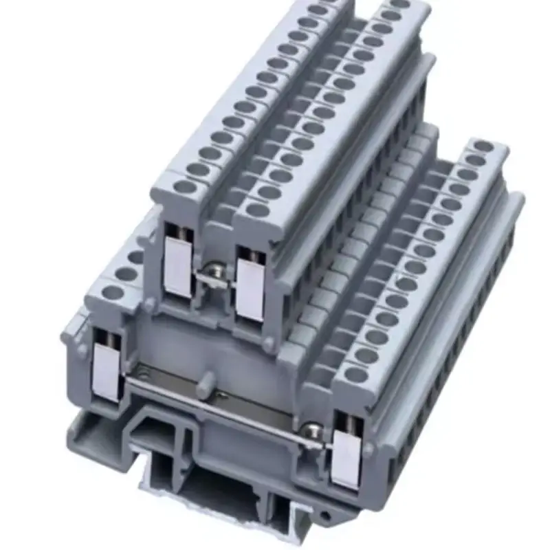 

60pcs MBKKB 2.5-LA 500V/24A 4m㎡ Din rai screw terminal block mini double level terminal block Approved by U/L CE RoHS