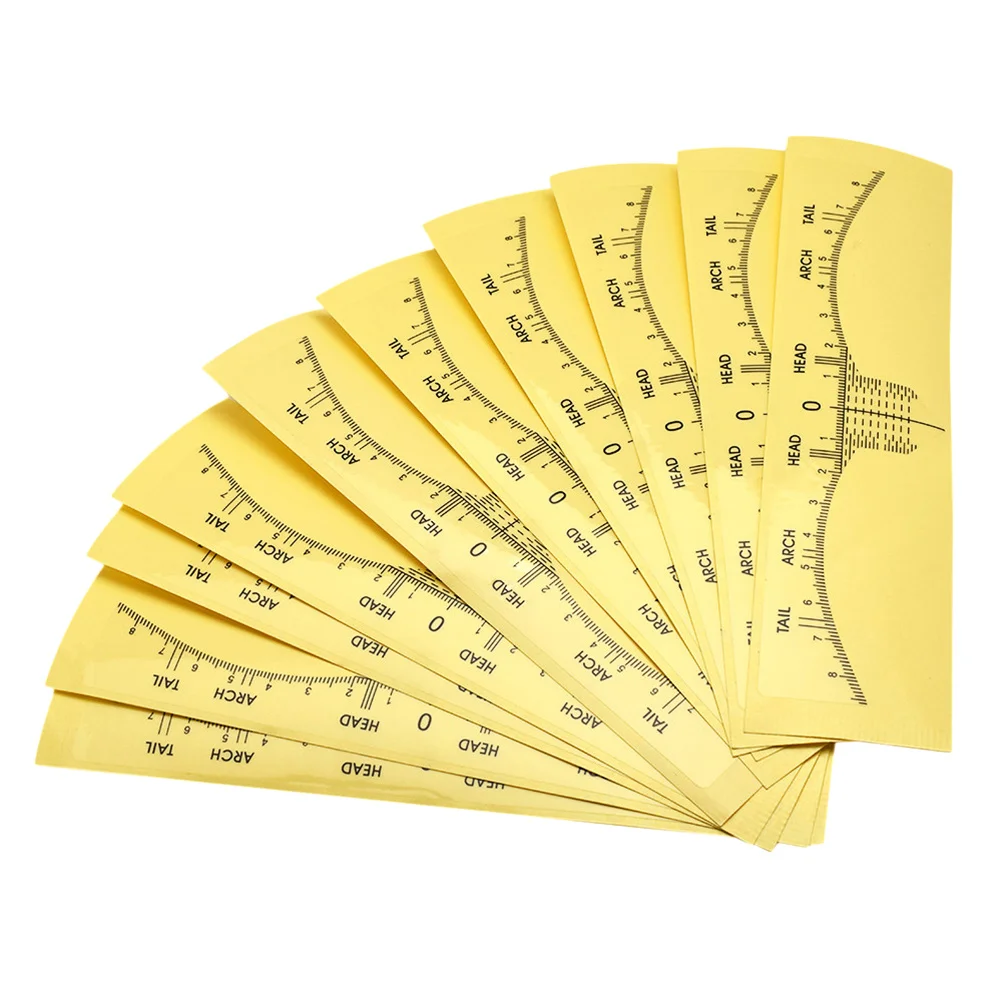 

10pcs Disposable Eyebrow Ruler Sticker Mini Measure Tool For Makeup Shaping Vernier Caliper Travel Essential Lightweight Gauge