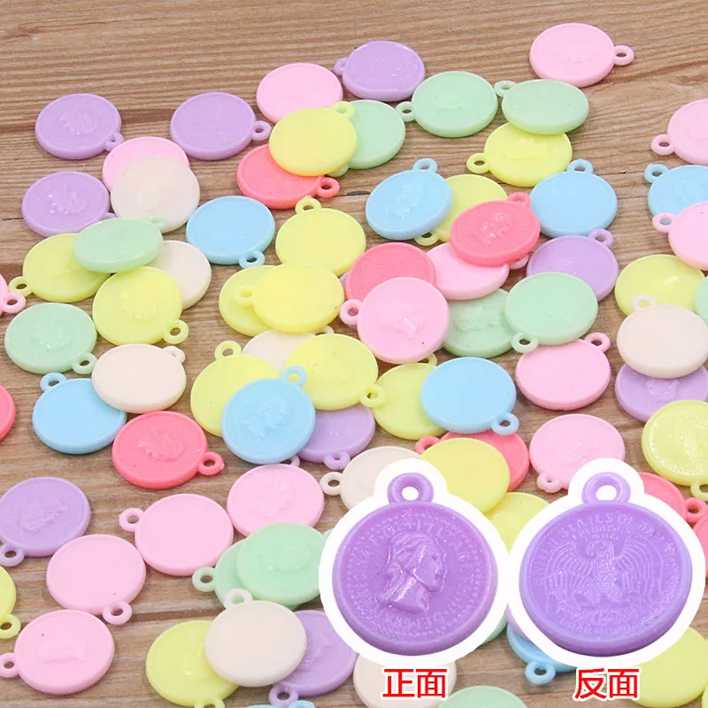 50Pcs 14Style Cheap Candy Color Heart Flower Letter Plastic Acrylic Charm For DIY Necklace Bracelet Children Jewelry Making