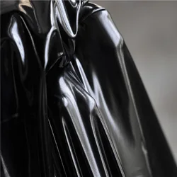 Four-side Elastic PU Leather Fabric, Black Knitted Imitation Material, Good Bright Mirror, DIY Tights Clothes