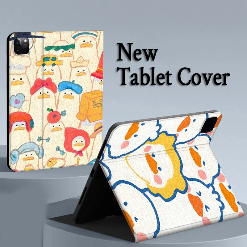 

A group photo of cute ducks For iPad Air Mini Pro 7 6 5 9.7 11 10.5 12.9 Automatic Sleep/Wake Tablet Case