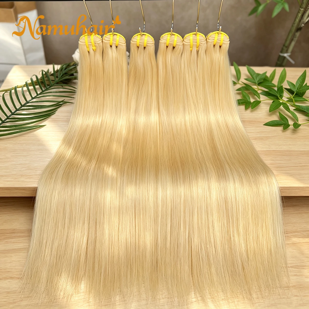 613 Honigblond, glatt, 16A, unbehandeltes, 100 % echtes Menschenhaar, doppelt gewebte Haarsträhnen zum Einnähen, schnelle Haarverlängerungen für schwarze Frauen. – Detail 6