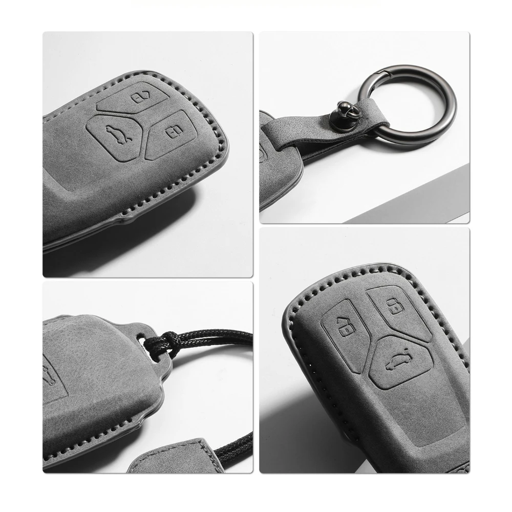 For AITO M5 M7 5 7 SERES 5 7 2026 Car Key Case Cover Sheepskin Remote Key Shell Holder Fob Keychain Accessories