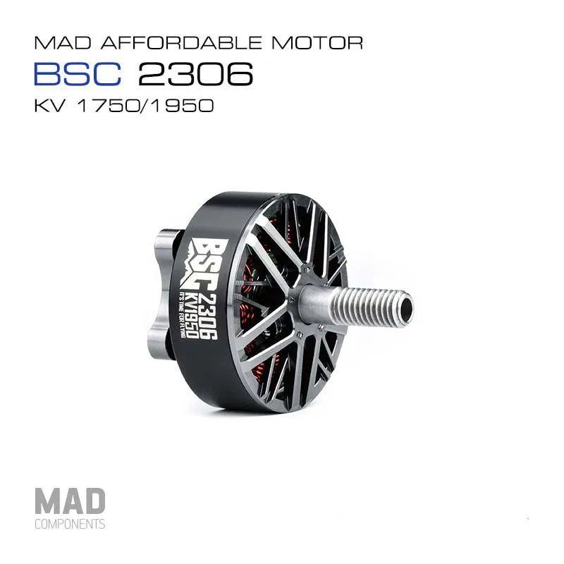 MAD Brushless Motor BSC2306 for Cross-Country Aircraft—5-Inch RC Racing Motor, 1750 KV/1950 KV
