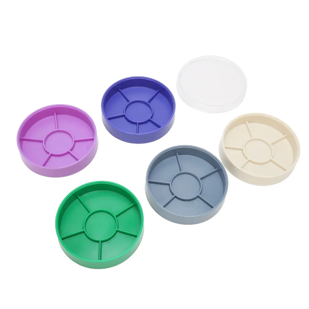 5 Layer Design Watch Parts Storage Box Round Shape Colorful Compartments Watch Parts Container Portable Case Plastic Material