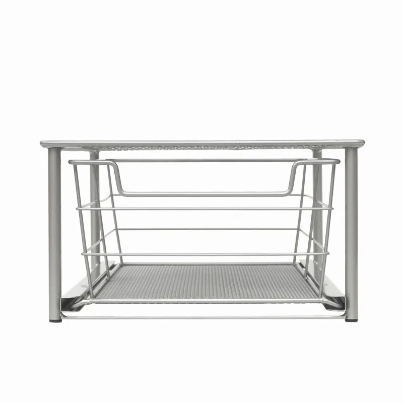 

NEW (2 pack) Small Stackable Slide-Out Drawer Organizer, Satin Nickel, 10.03" x 14.96"