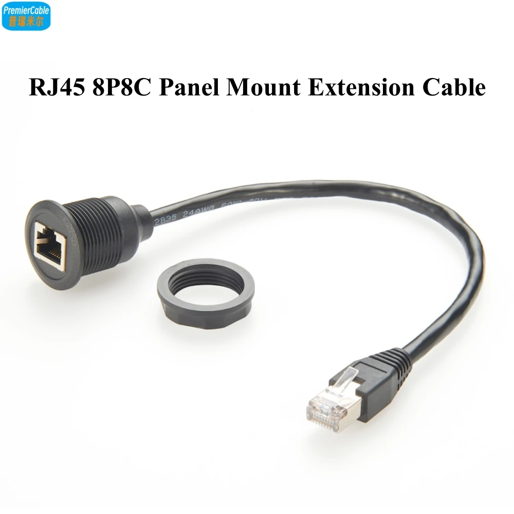 

25mm RJ45 Round Panel Mount Cable RJ45 8P8C Ethernet Extension Cable RJ45 Male to Female LAN Ethernet Network Extension Cable