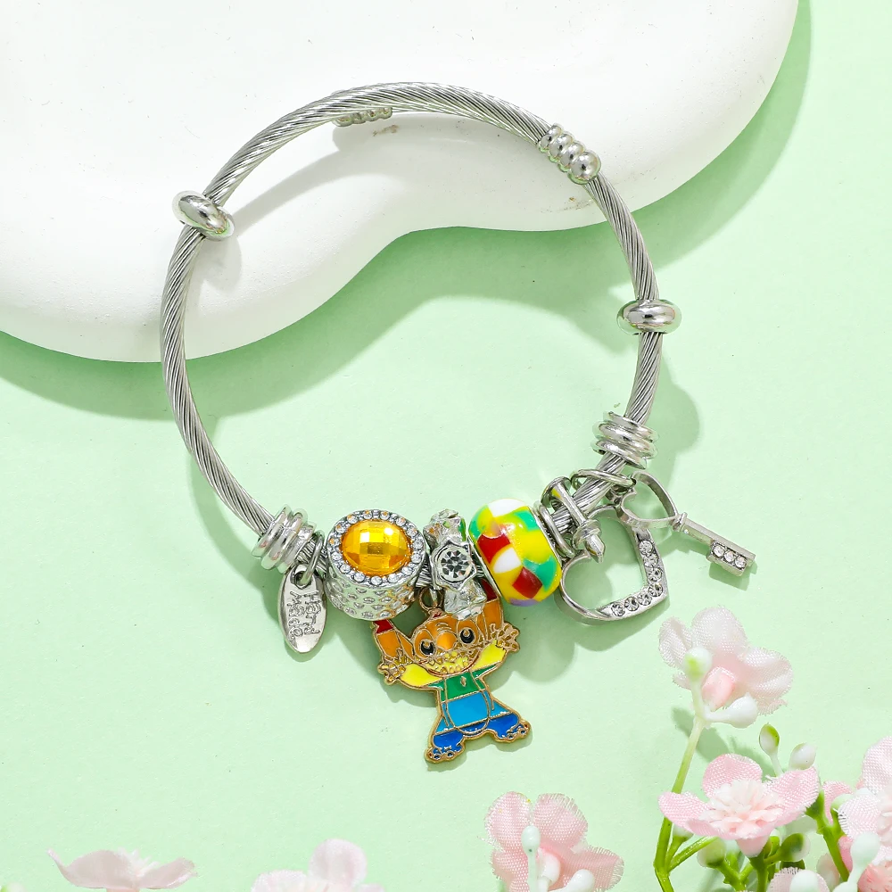 ديزني ليلو وستيتش سحر سوار لطيف أنيمي الشكل قلادة الإسورة متعة هدية عيد ميلاد لمحبي ﻿