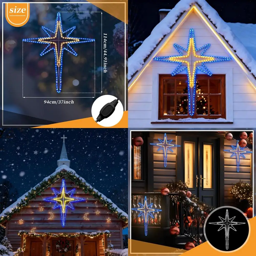 

43 LED Star of Bethlehem Light - Nativity Scene for Door, Window, Porch, and Wall (Warm Light)