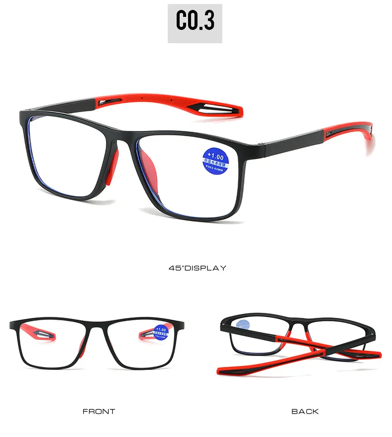 Sprots Style Lesebrille Herren Damen Unisex TR90 Anti Blaulicht Presbyopie Brille Lässig – Detail 10