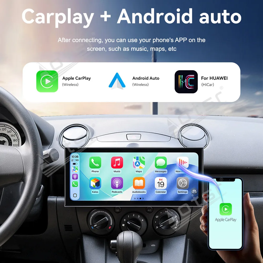 

CarPlay 15.8'' Original Mold Android 15 для Mazda 2 2007-2014, прямая установка, автомобильная GPS-навигация, HD-экран, мультимедийный плеер, головное устройство