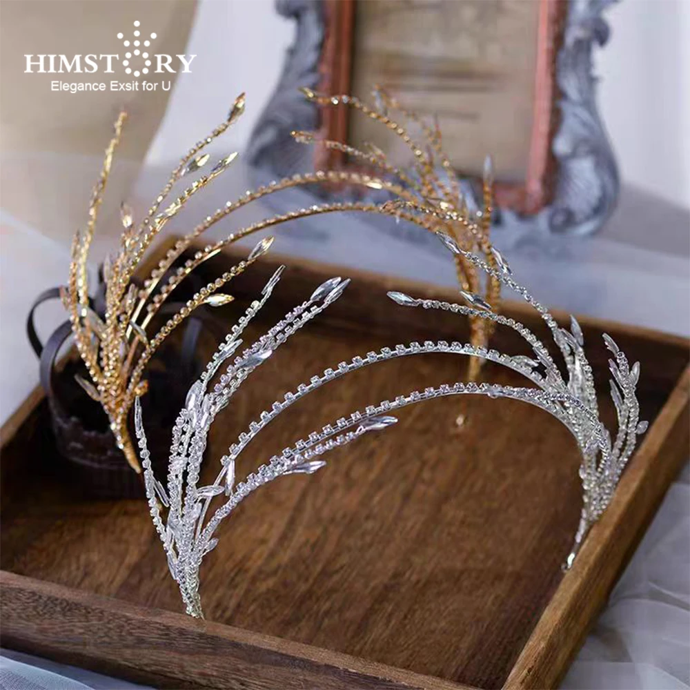 HIMSTORY Green Handmade  Headband Bridal Weding Wire Women Hairband Parties Banquet Birthday Headpiece Accessories