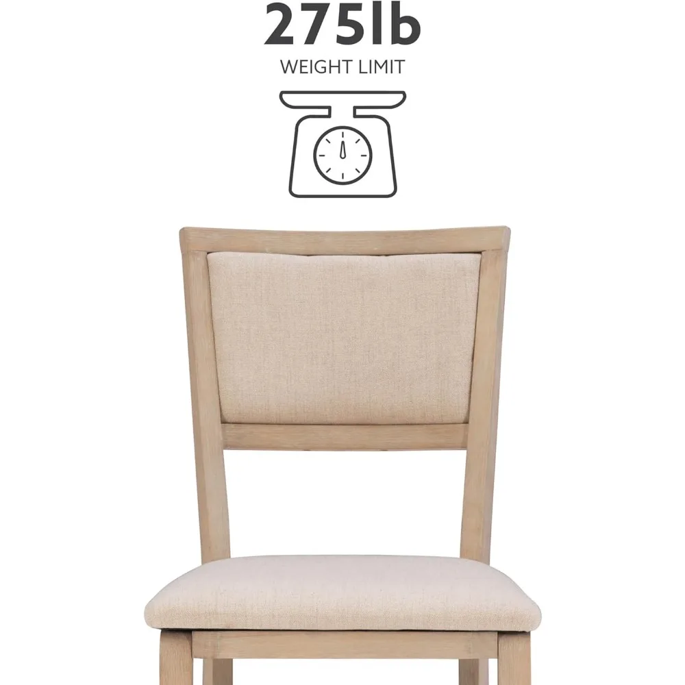 كراسي خشبية قابلة للطي مع مقعد وظهر منجد باللون البيج، مجموعة من قطعتين