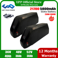 48V30Ah 52V 30Ah 36V40Ah EBike Battery 21700 Downtube Lithium Pack for Electric Bicycle 2000W 1500W 1000W 750W 500W 350W 250W