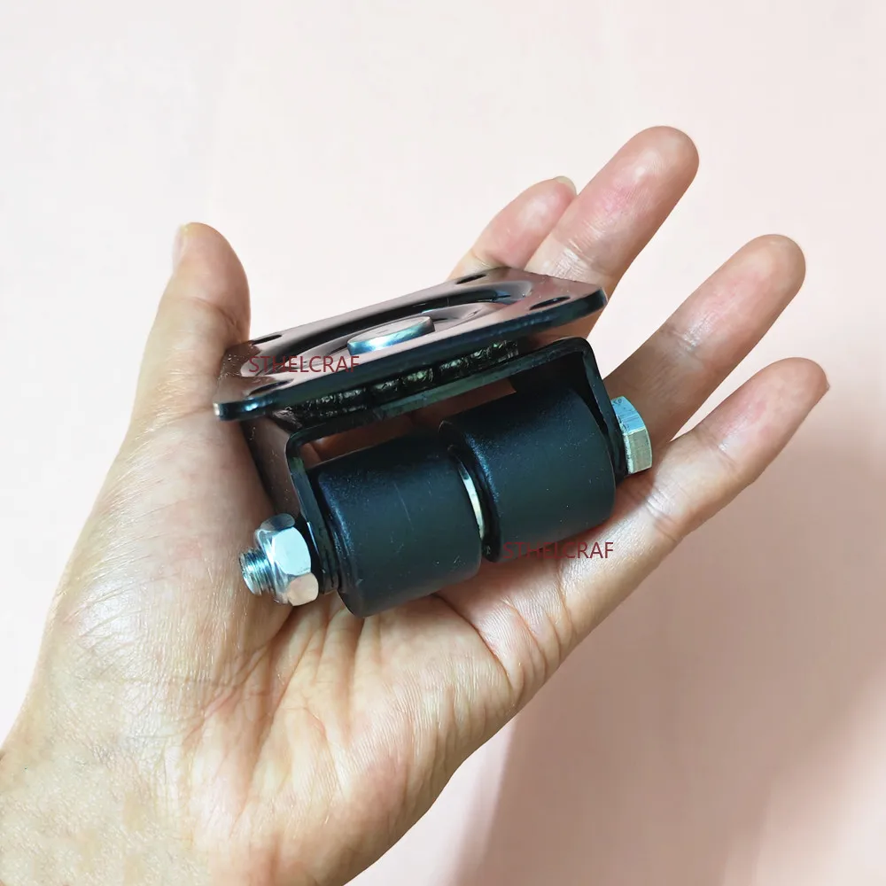 1 Inch Swivel Low Height Caster Wheel Heavy‑Duty Plate Roller Black Wear Resistant Industrial Roller Furniture Hardware Casters