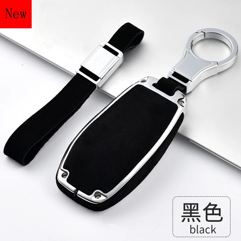 For Mercedes-Benz E300l C260l C180l A200l High-Quality Galvanized Alloy & Leather Car Smart Key Case Cover Car Accessories