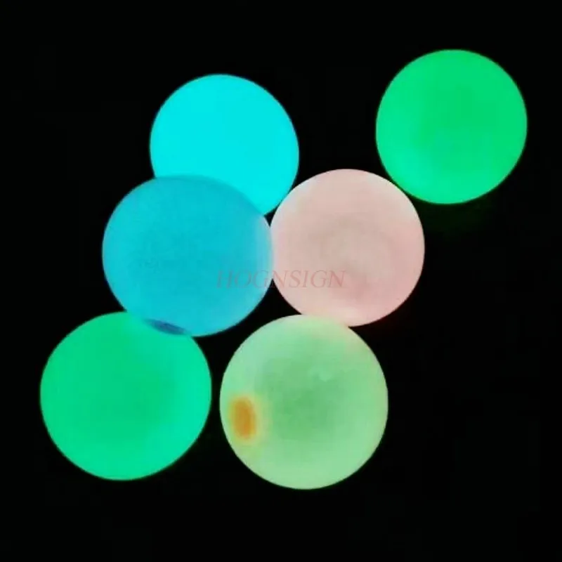 3pcs Sticky Ball Sticky Ball Glow Sticky Target Ball Fluorescent Sticky Wall Ball Children's Toy Decompression Release Suction