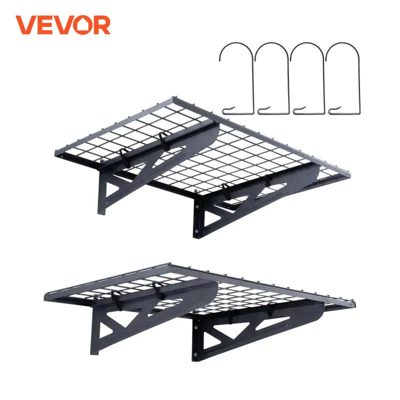 VEVOR 2 Layers Garage Storage Rack Wall Mounted Heavy Duty Shelf Hand Power Mobile Tool Organizer Rack Electric Drill Holder